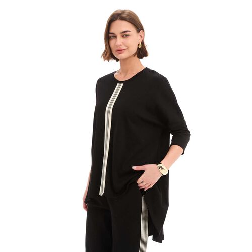TIRELLI Stripe Front 3/4 Sleeve Tee